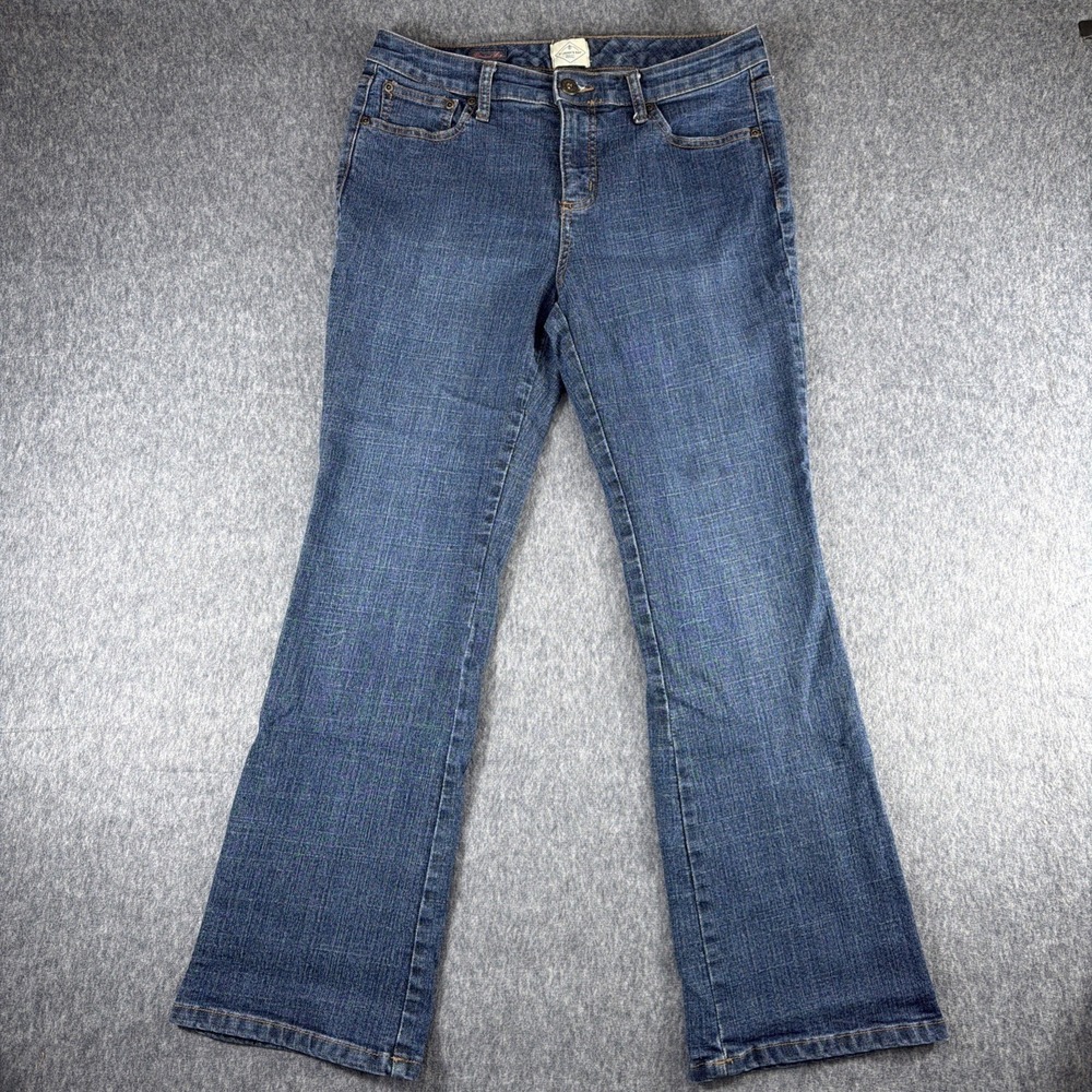 St. John's Bay Jeans Women Size 10 Petite Blue Stretch Boot Medium Wash Pants